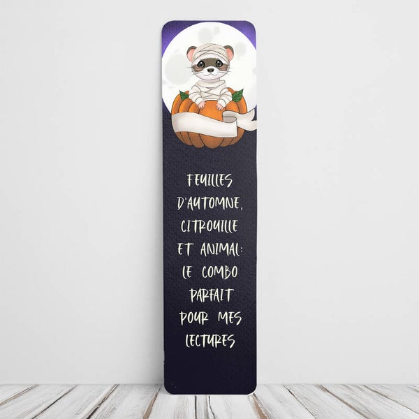 🎃 Marque-page Halloween personnalisé – Furet, Rat & Lapin déguisés