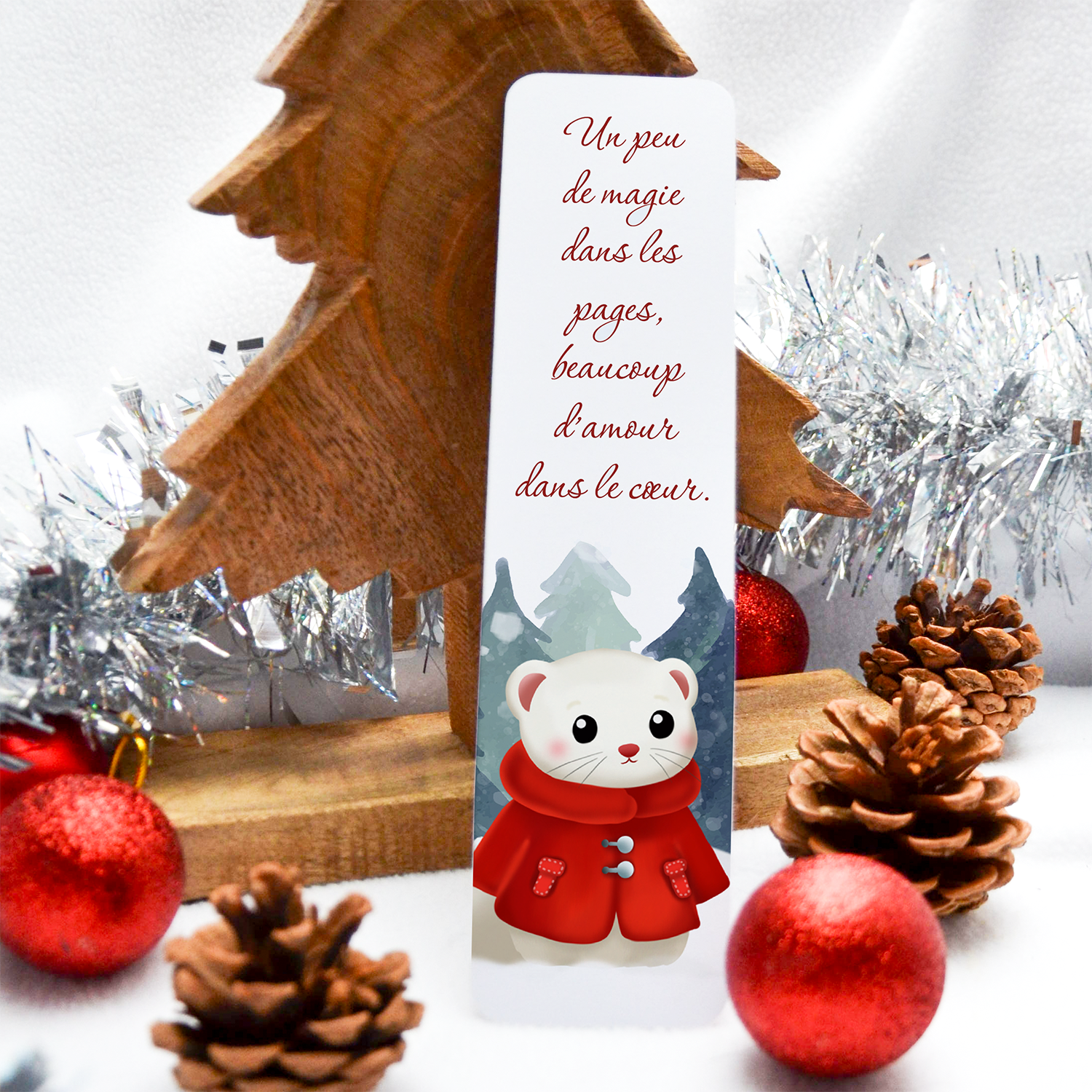 📖 Marque-page illustré et personnalisé – Noël 2025