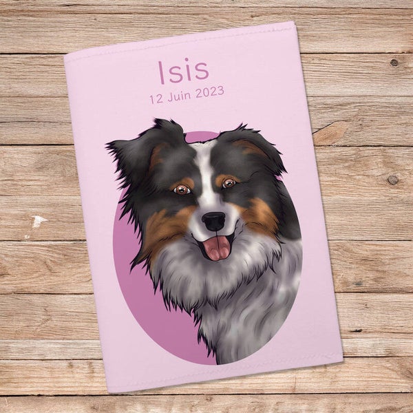 🐾 Protège Carnet de Santé Berger Austalien – Illustration Cophélie.Art & Personnalisation Unique !