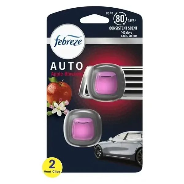 Febreze Auto Vent Clip Car Air Freshener, Apple Blossom Scent