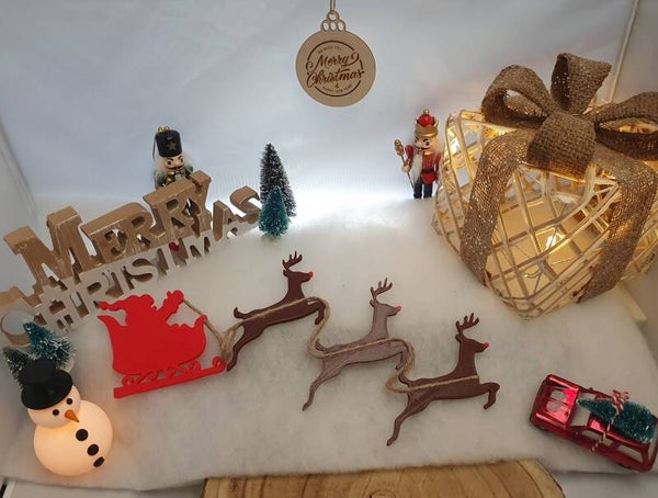 Kerstman met Rendieren - 3D-geprint - Kerstcollectie