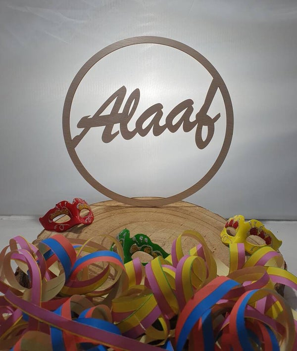 Houten 3 stuks 'Alaaf' Kransen set - Carnavalscollectie