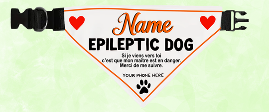 Collier pour chien d’assistance - Epileptic Dog - couleurs