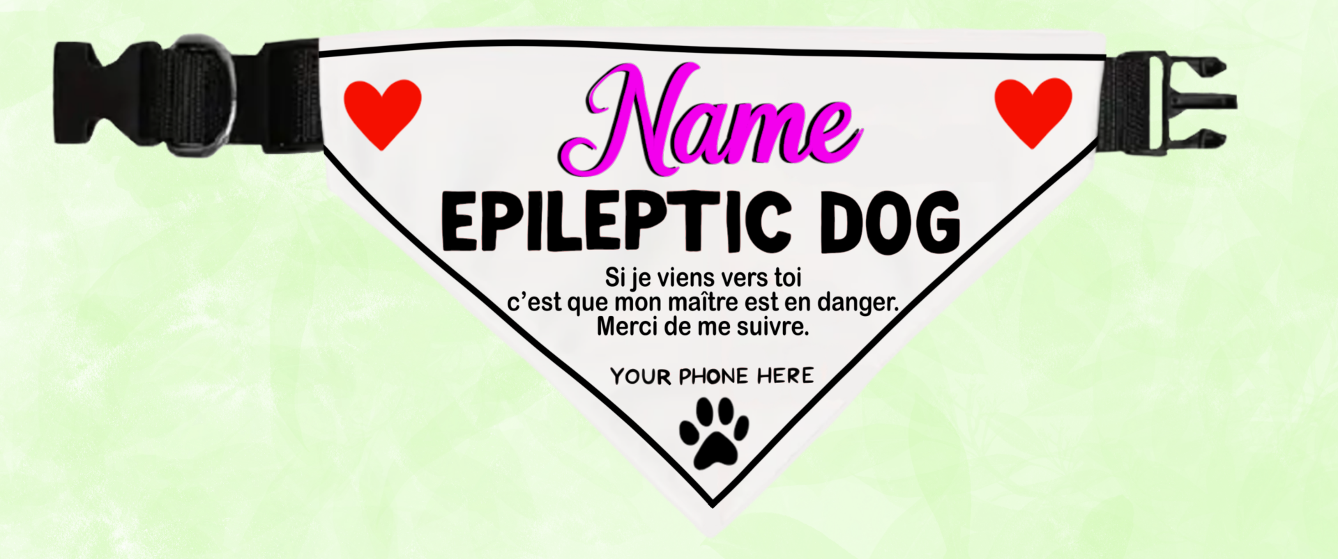 Collier pour chien d’assistance - Epyleptic Dog