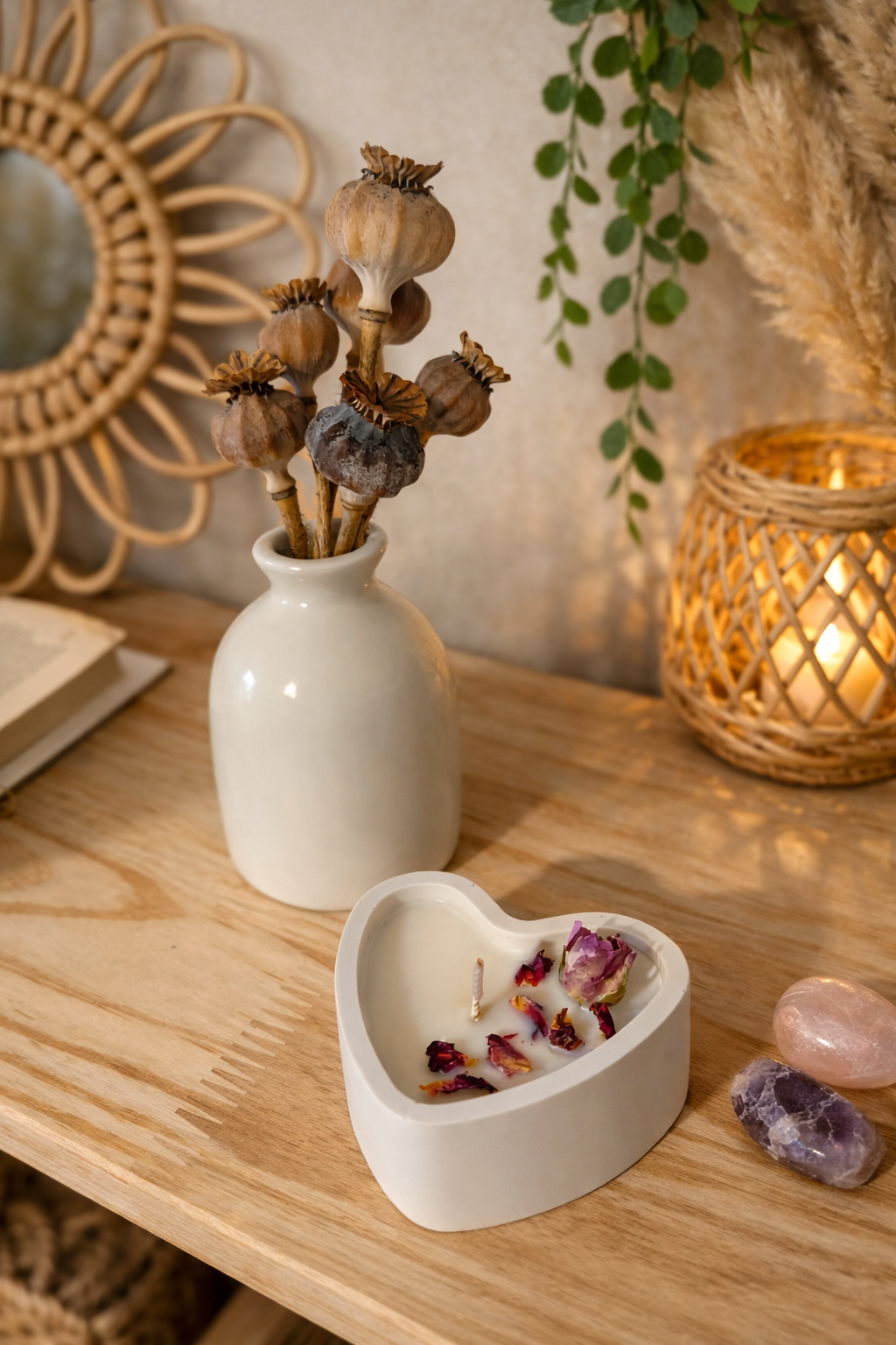 Bougie création coeur parfum Riolette et Rose