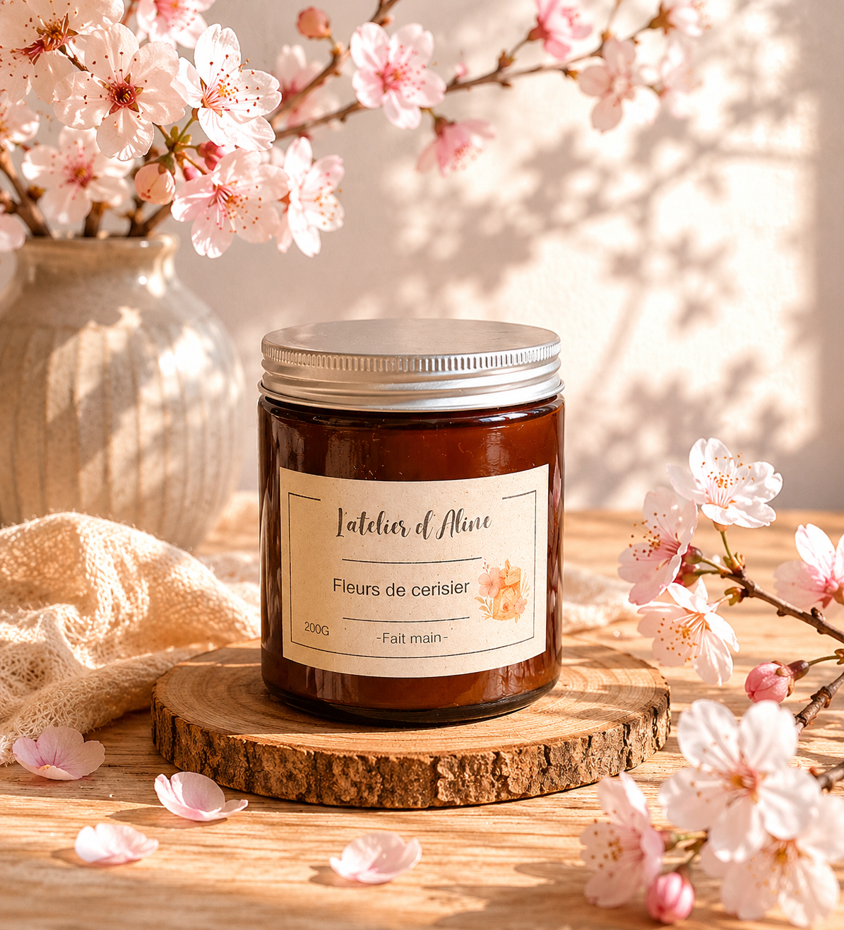 Bougie collection Ambre parfum Fleurs de cerisier