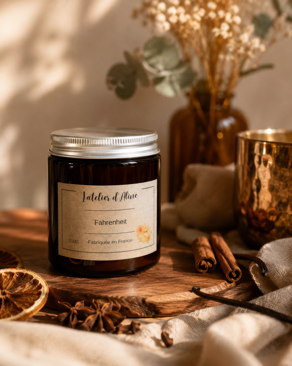 Bougie collection Ambre parfum Fahrenheit Dupe