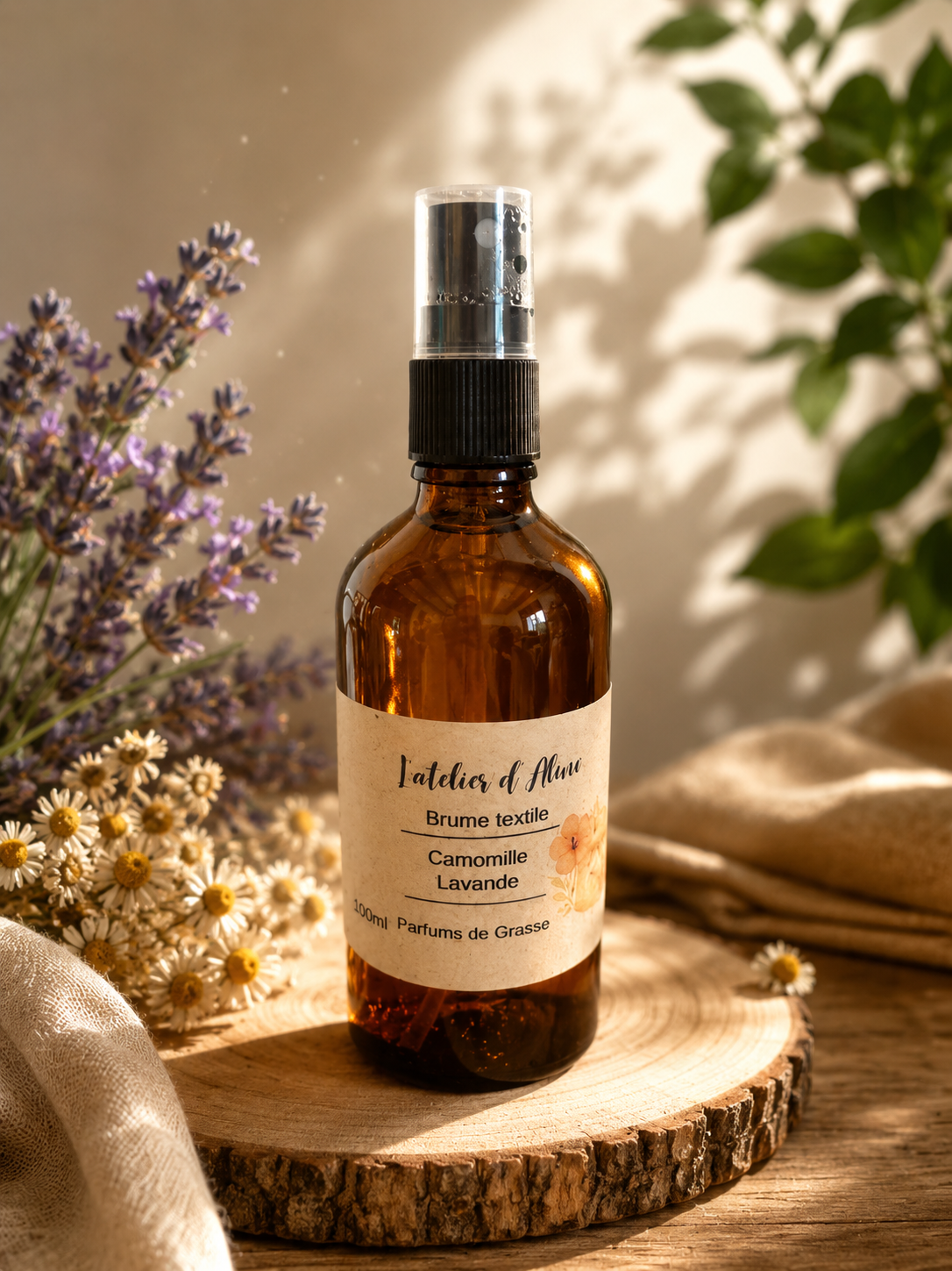 Brume textile parfum camomille lavande