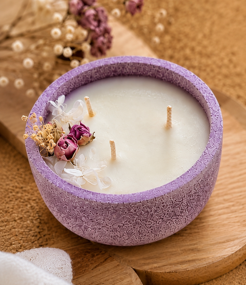Bougie "création"jesmonite 200g Pomme d'amour