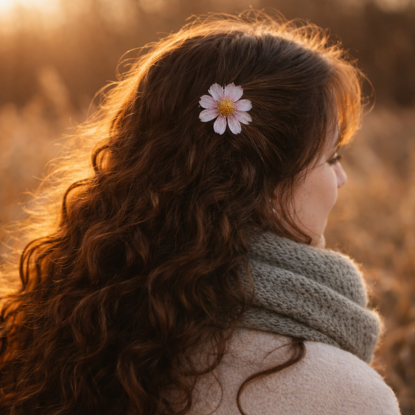 Peigne à cheveux Cosmos — fleur véritable