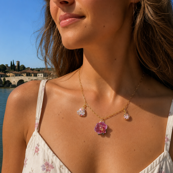 Collier modulable Fleurs — 5 charms interchangeables