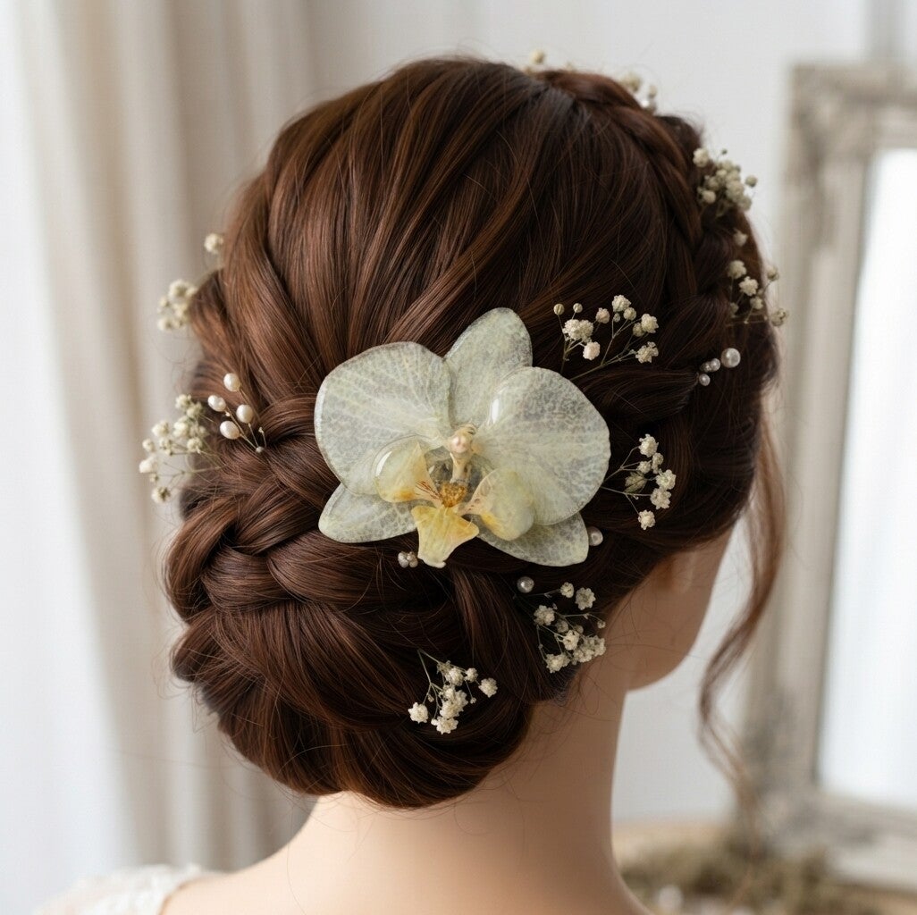 Pince à cheveux Orchidée — fleur véritable