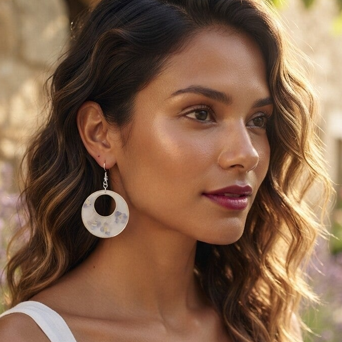 Boucles d’oreilles Véronique — fleur véritable