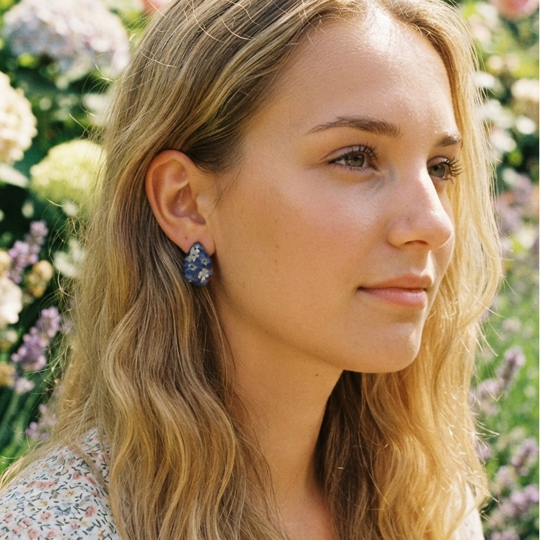 Puces d’oreilles Myosotis — fleurs véritables
