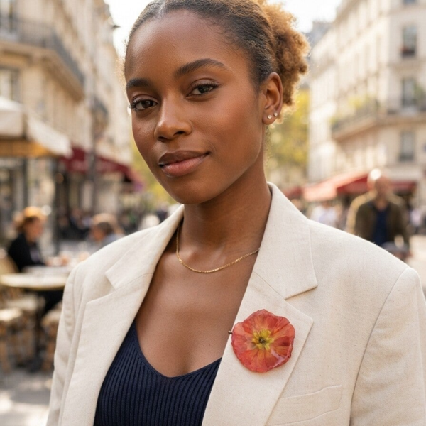 Broche et pince à cheveux Coquelicot — fleur véritable