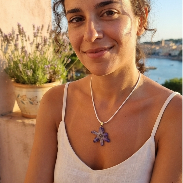 Pendentif Jacinthe — fleur véritable