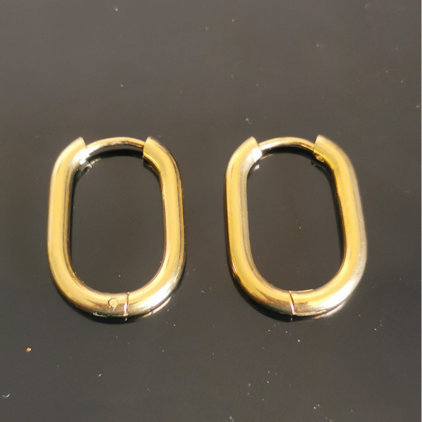 Créoles ovales en acier inoxydable — 2 cm