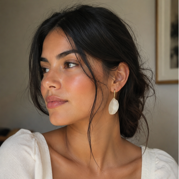 Boucles d’oreilles pétales d'Orchidée — fleur véritable