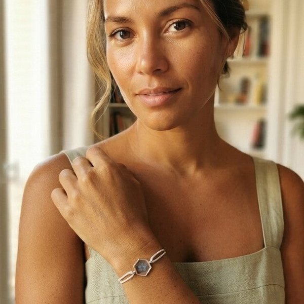 Bracelet Myosotis — fleur véritable