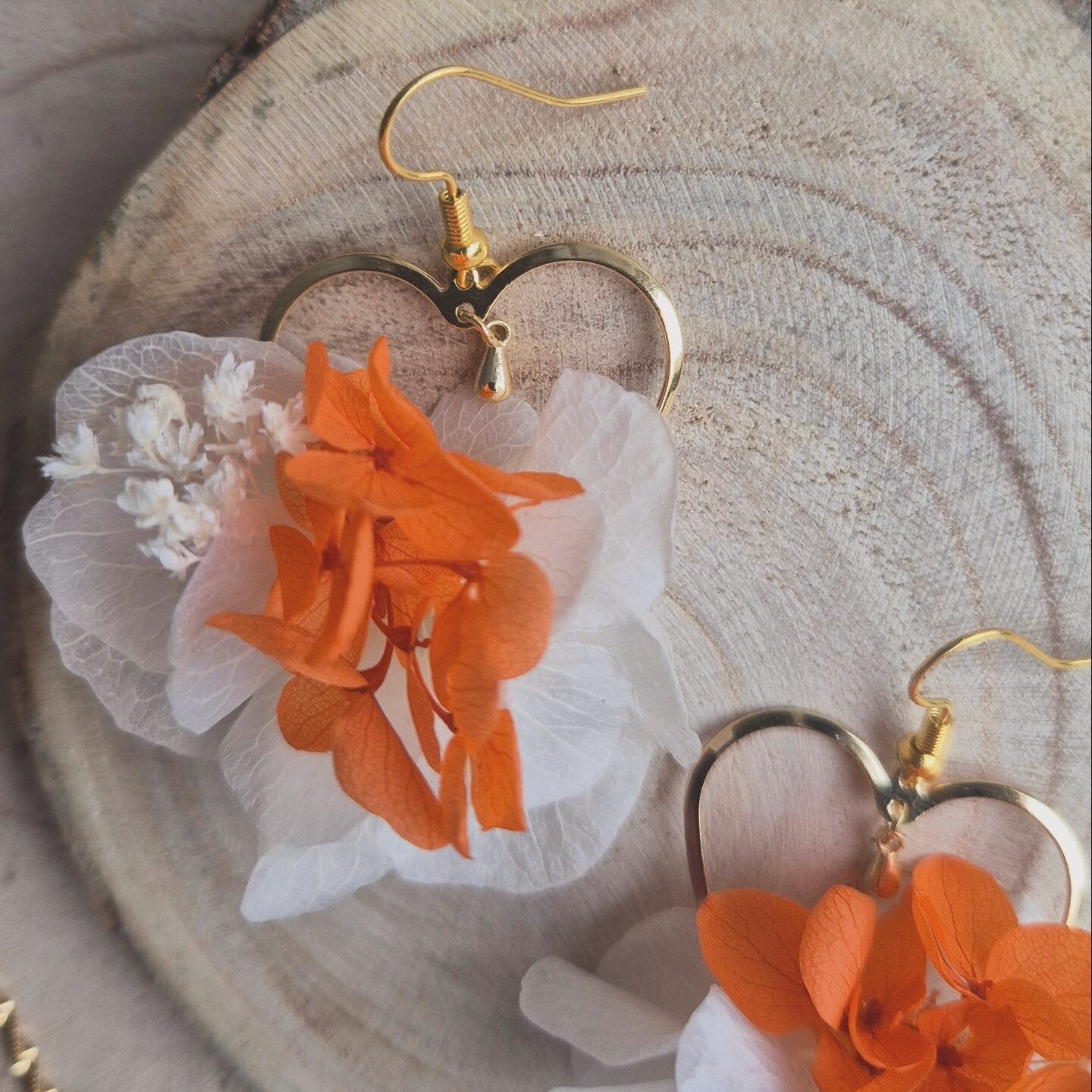 Boucles fleuries Alma (orange)