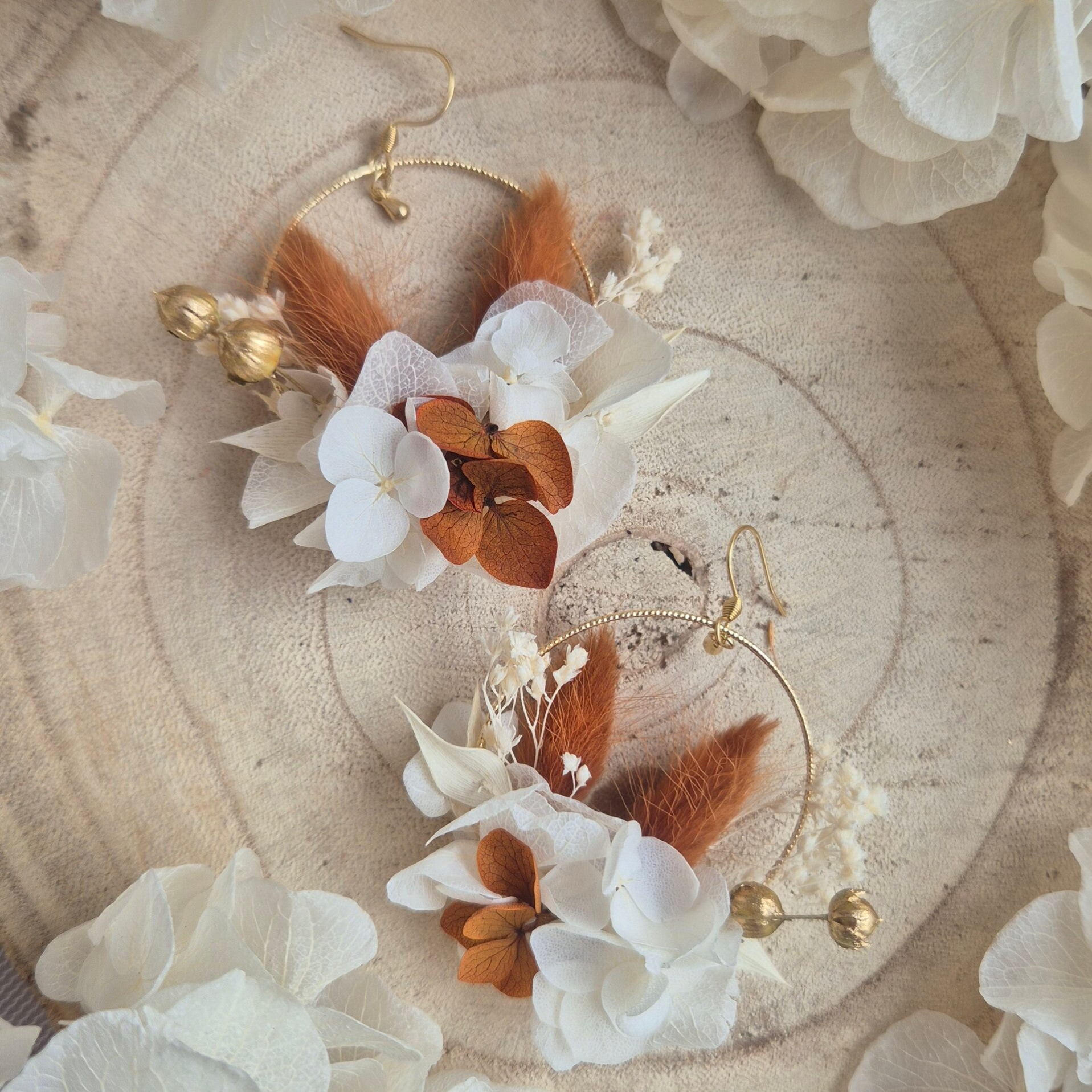 Boucles d'oreilles fleuries automne