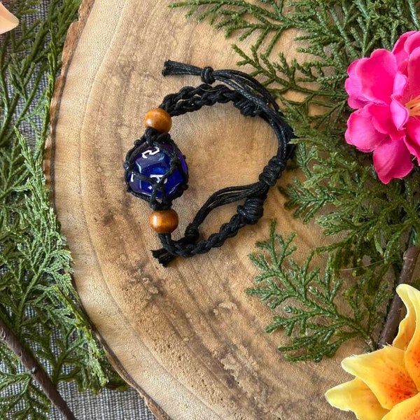 Armband Dobbelsteen - Geknoopt Zwart