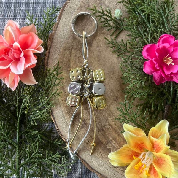 Sleutelhanger Dobbelsteen - Golden/Silver