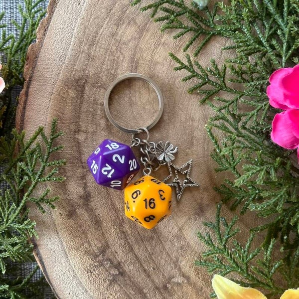 Sleutelhanger Dobbelsteen - Purple/Yellow