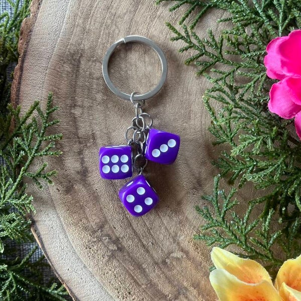Sleutelhanger Dobbelsteen - Paars