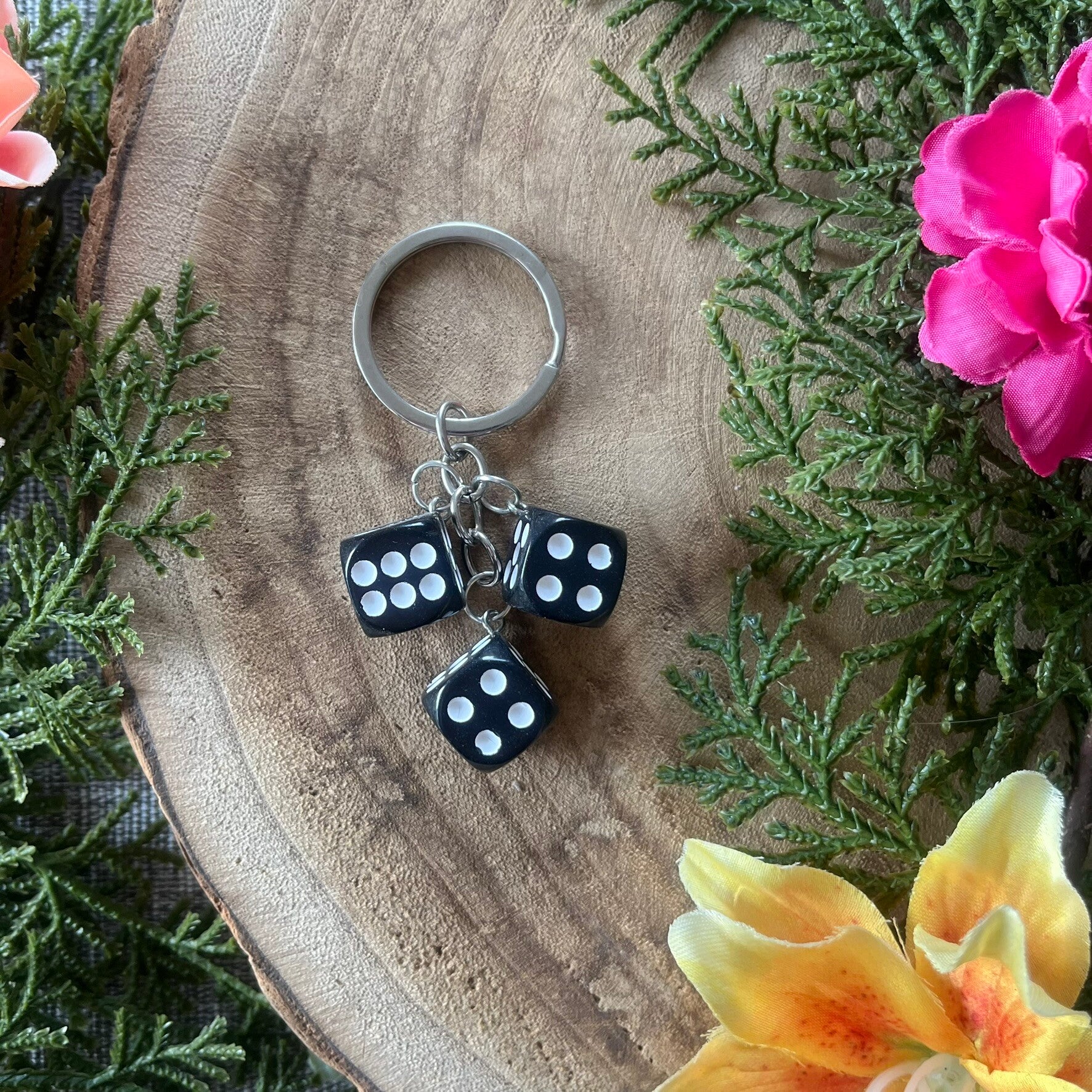 Sleutelhanger Dobbelsteen - Zwart