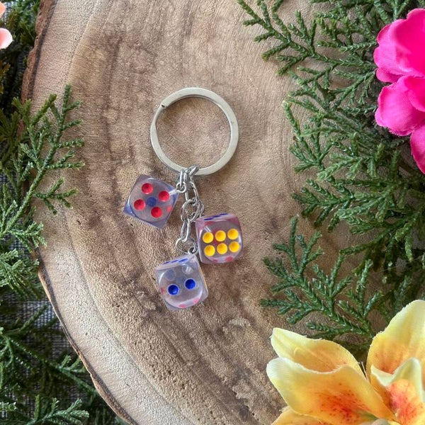 Sleutelhanger Dobbelsteen - Color Transparant