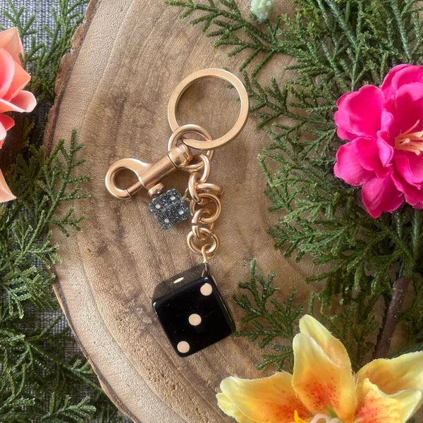 Sleutelhanger Dobbelsteen - Black x Gold