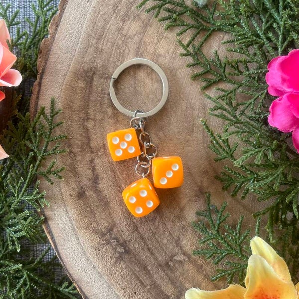 Sleutelhanger Dobbelsteen - Oranje