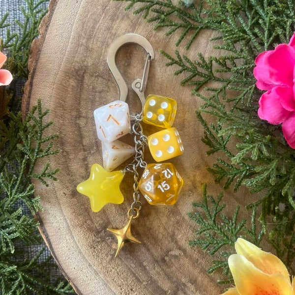 Sleutelhanger Dobbelsteen - Yellow Stars