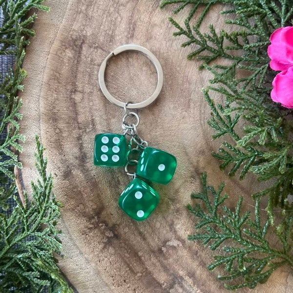 Sleutelhanger Dobbelsteen - Groen Transparant