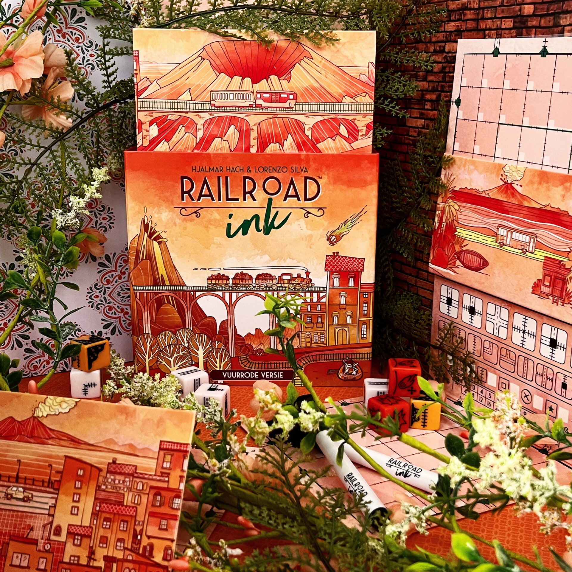 Railroad Ink (Vuurrode versie)  - Dobbelspel