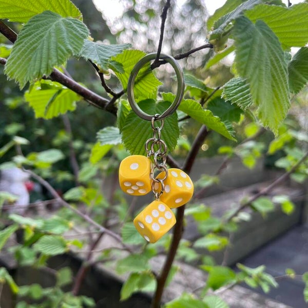 Sleutelhanger Dobbelsteen - Geel