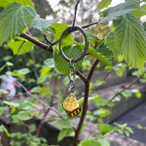 Sleutelhanger Dobbelsteen - Goud