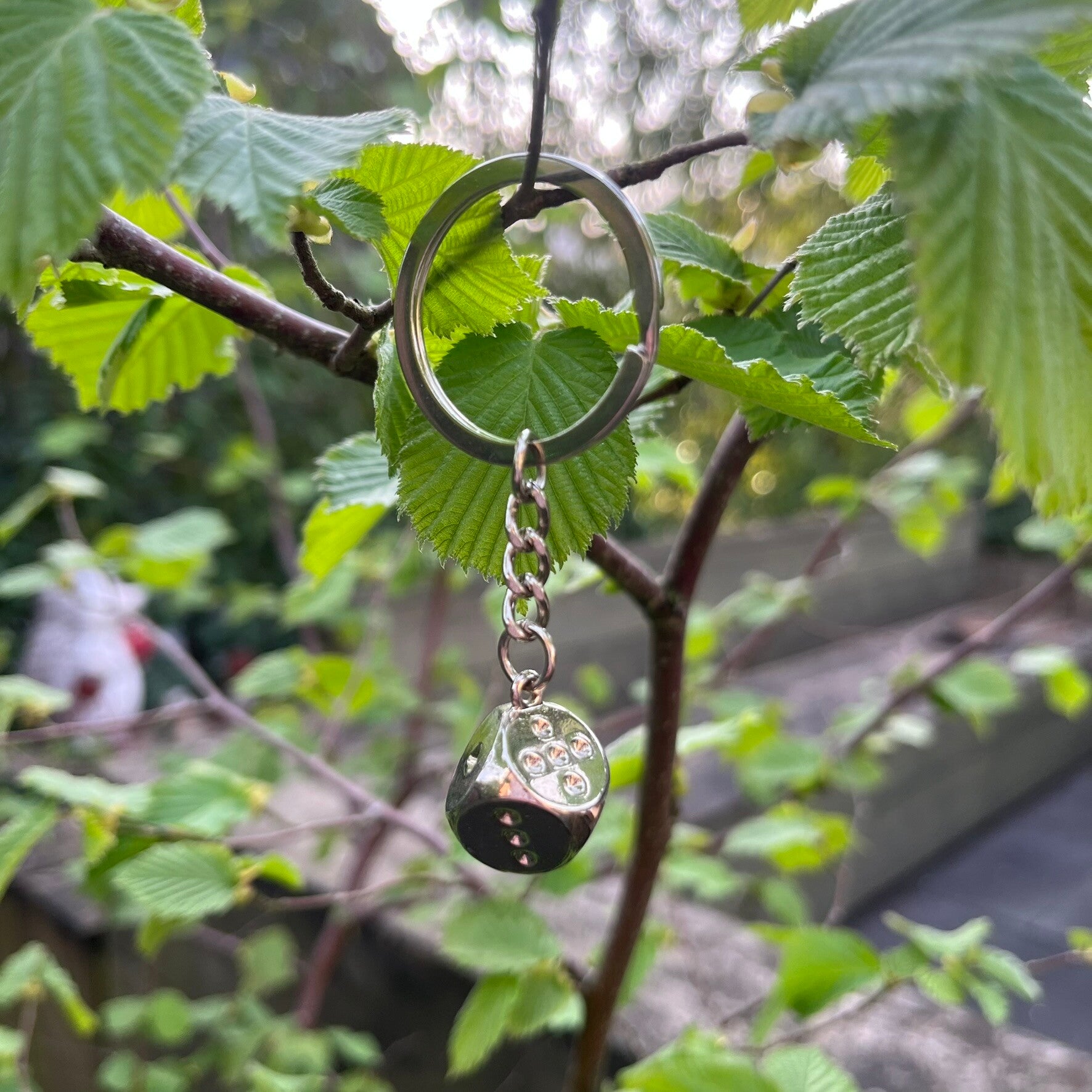 Sleutelhanger Dobbelsteen - Zilver