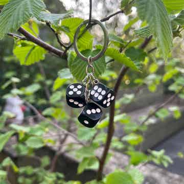 Sleutelhanger Dobbelsteen - Zwart