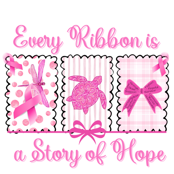 'Every Ribbon has a Story of Hope' Breast Cancer Awareness Pillow