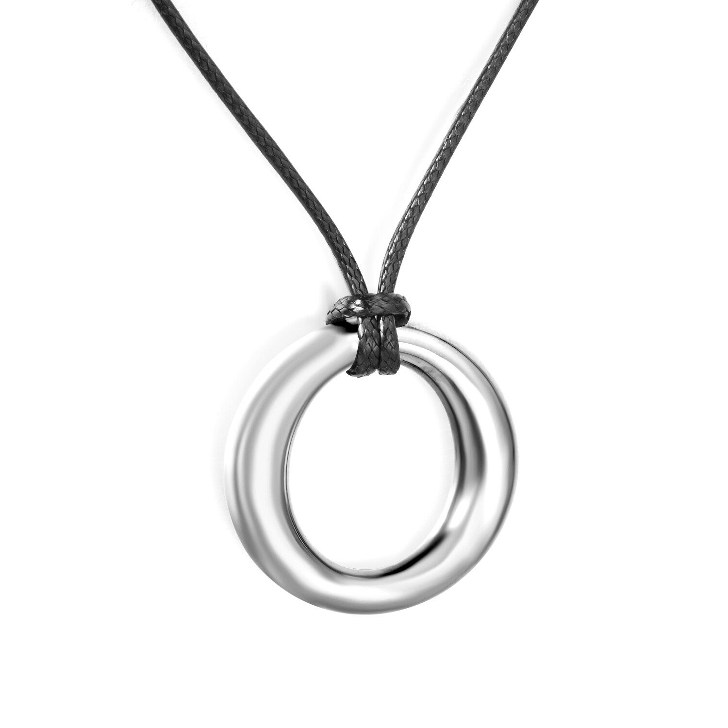 Ketting zwart met zilver detail