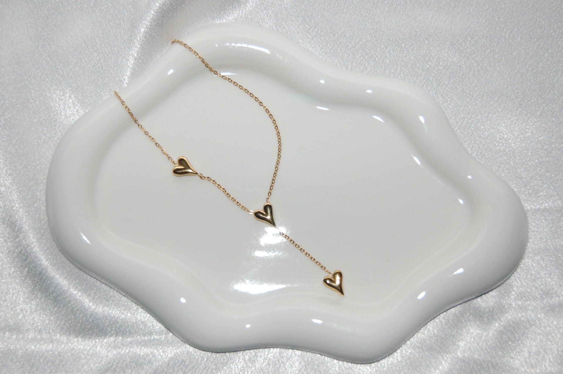 Lange ketting hartjes goud