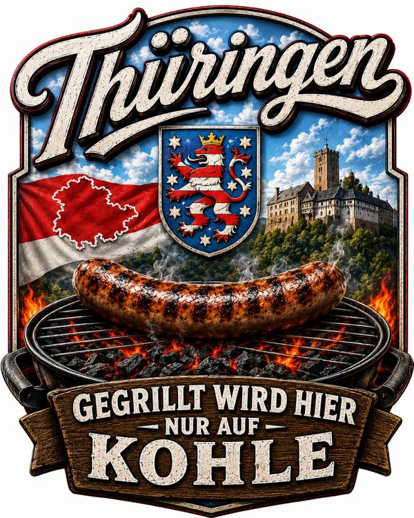 Motiv Gegrill wird hier nur auf Kohle