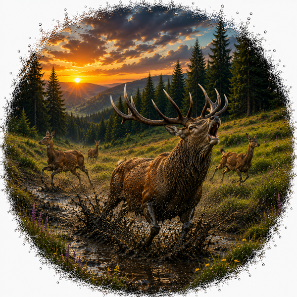 Motiv Hirsch Rund
