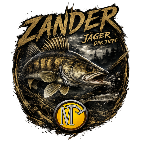 Motiv Werbeshirt Zander Jäger der Tiefe