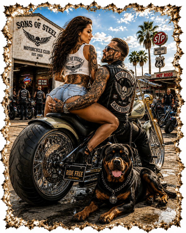 Motiv Biker Mit Frau