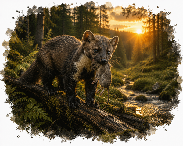 Motiv Marder mit Maus