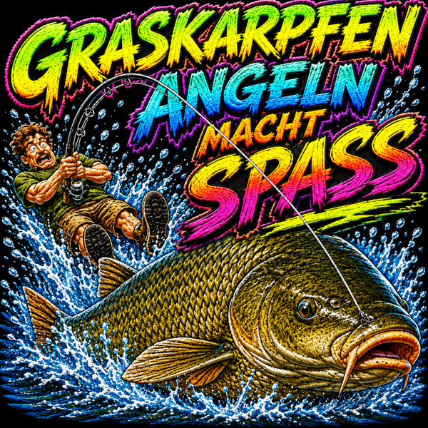Motiv Graskarpfen angeln macht Spaß