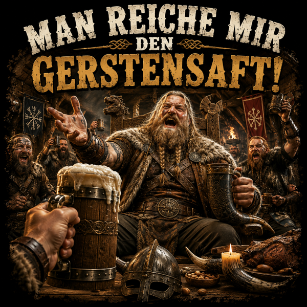 Motiv Mann reiche mir den Gerstensaft